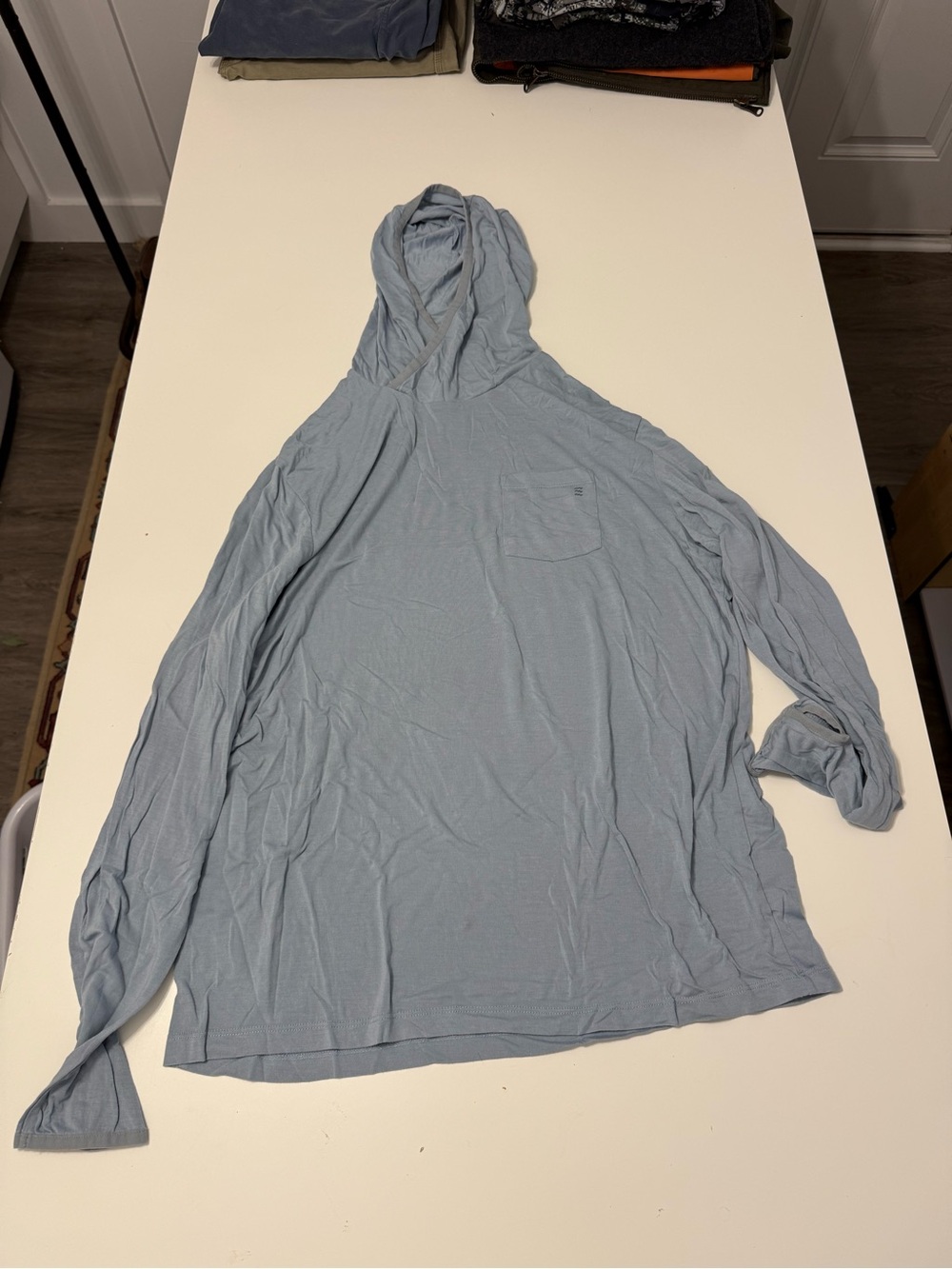 Free Fly Apparel Men's Hooded Long-Sleeve Shirt - Light Blue